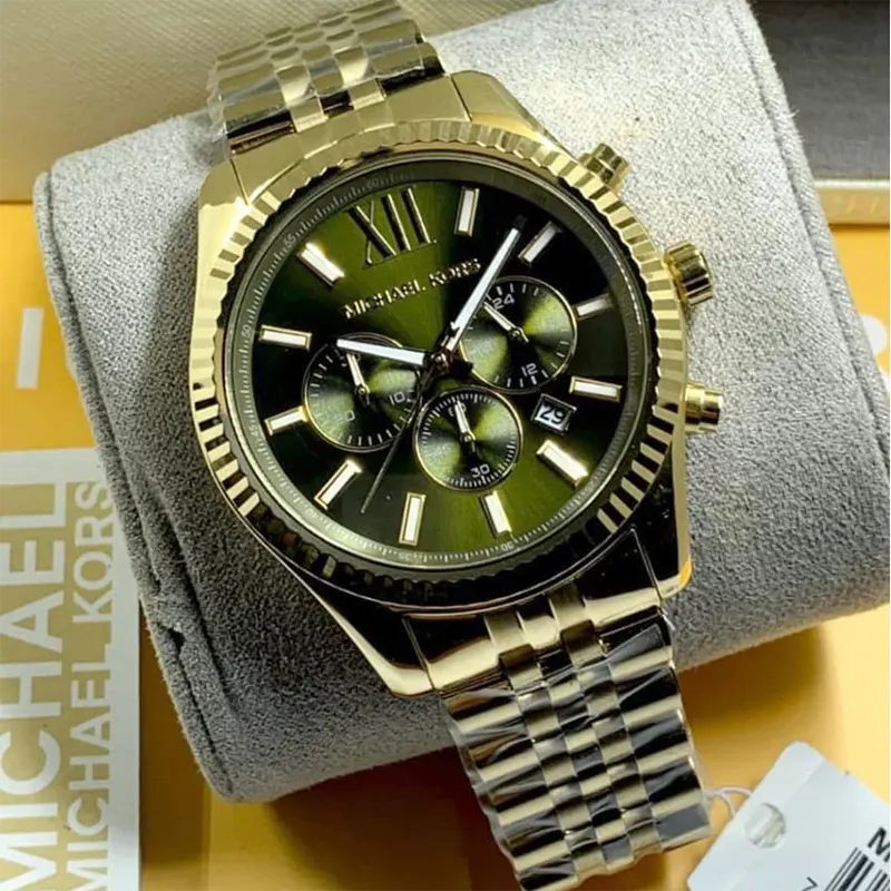 Michael Kors Lexington Green Dial Quartz Men's Watch- MK8446